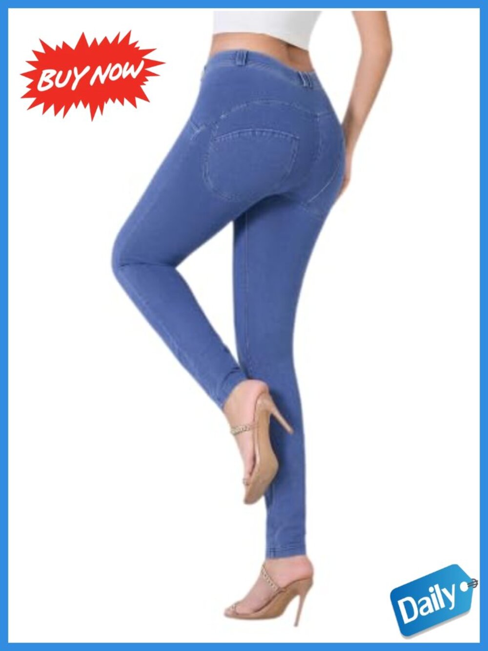 Women's Low Rise Stretchy Jeggings Skinny Jean Leggings Curvy Denim Pants